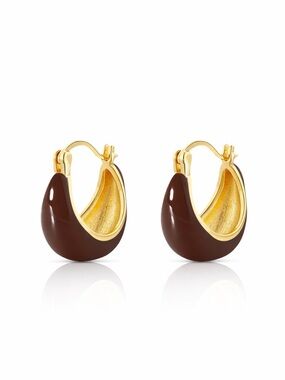 Cutest Brown Enamel Earrings